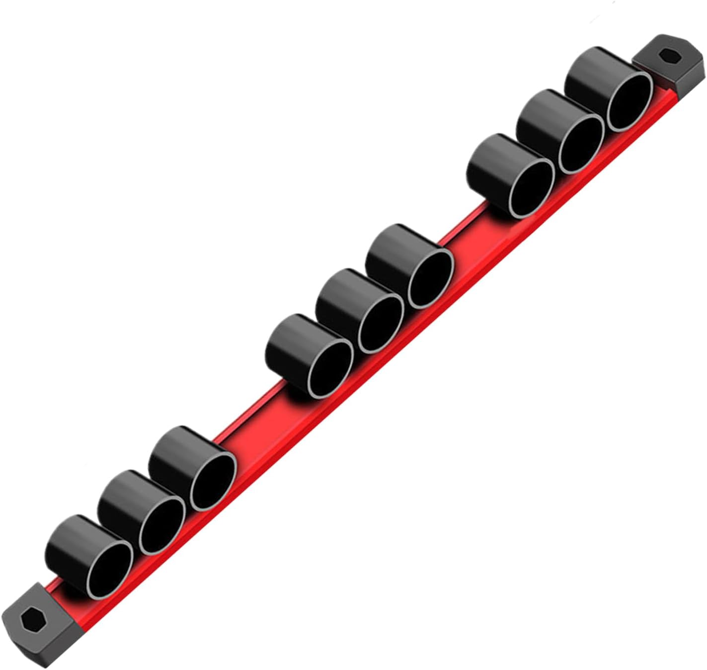 XIAOXIAOYU Organisateur De Tournevis Magnétique | Porte-outils Pour Clés | Support De Rangement Pour Pinces, Clés, Tournevis, Rail De Rangement à 9 Trous Pour Outils à Main