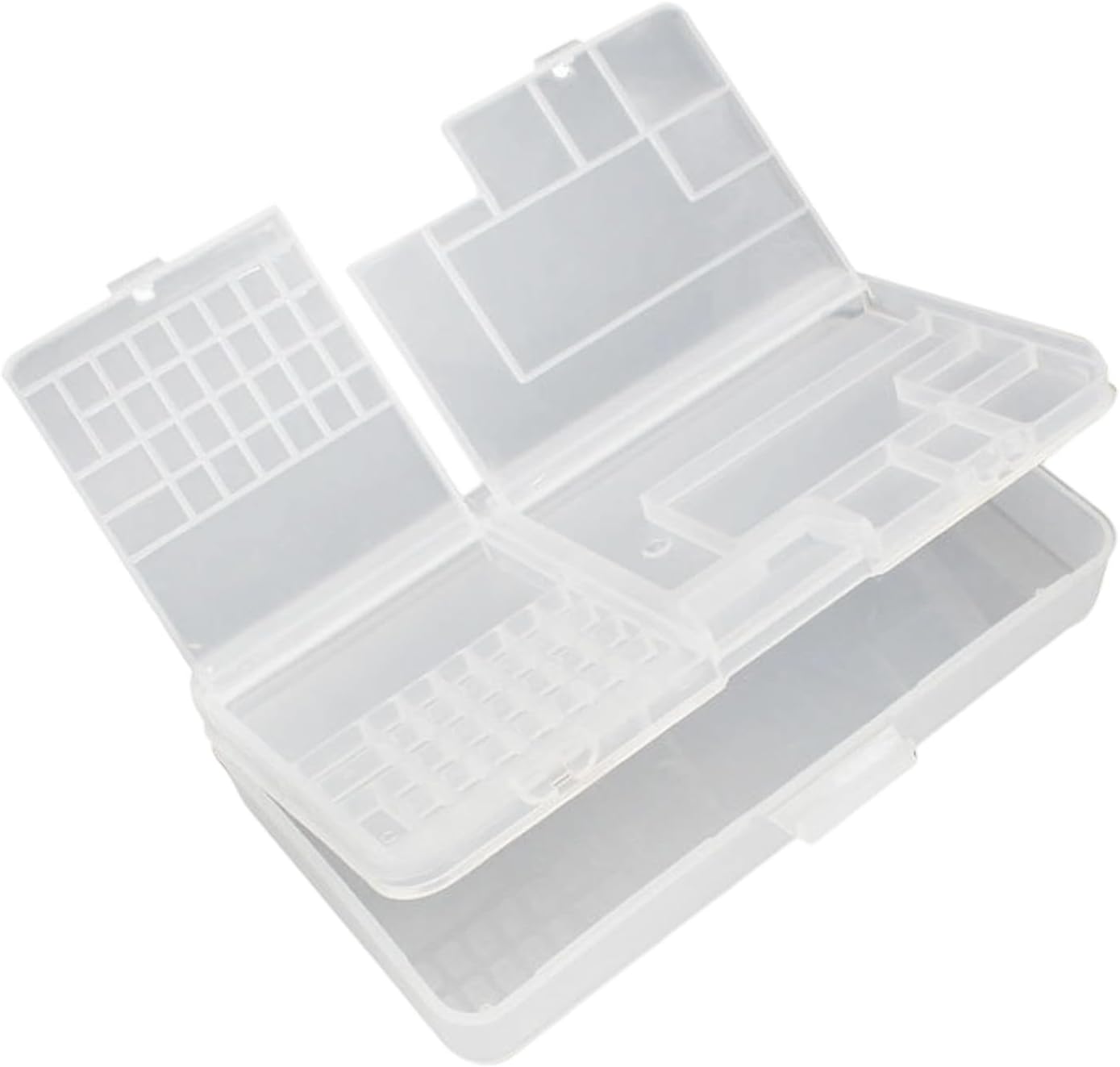 Boîte à Outils Double Couche Durable Avec Plateau Amovible Et Cadre Transparent Pour Un Accès Facile Et Boîte De Rangement Portable Transparente