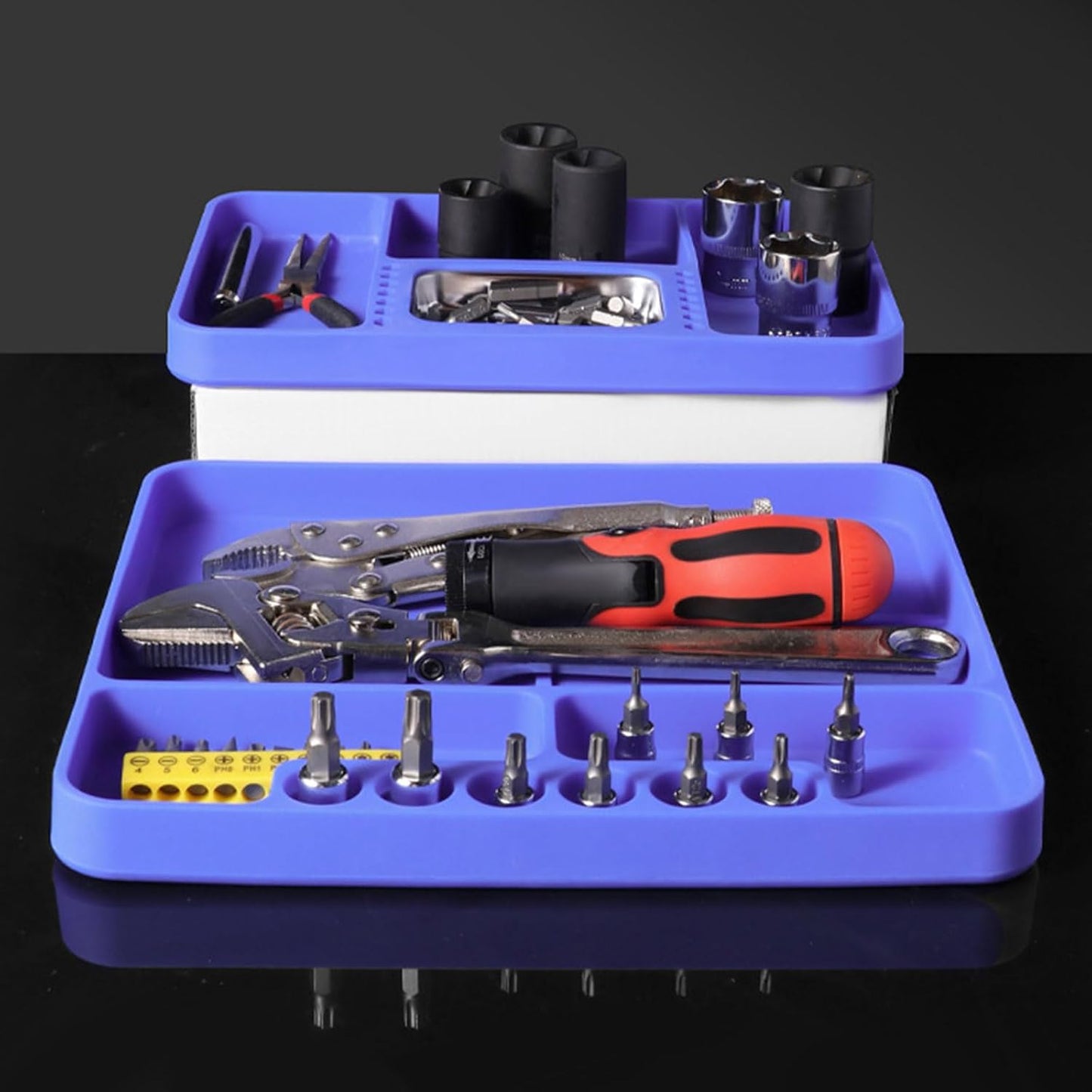 Plateau à Outils En Silicone Facile à Nettoyer - Organisateurs Flexibles Pour Une Installation Et Une Réparation Efficaces Dans Divers Environnements - Rangement D'outils Portable