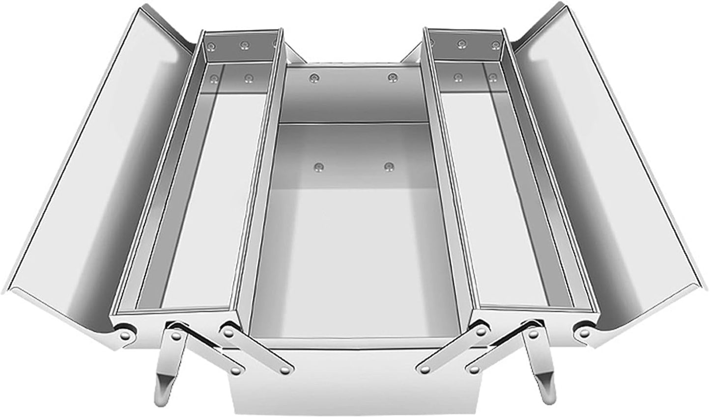 Boîtes À Outils Pliage En Acier Inoxydable Boîte Des Organisateurs Avec Double/Trois Couches Pour Stockage D'outils Efficace Une Portabilité Facile