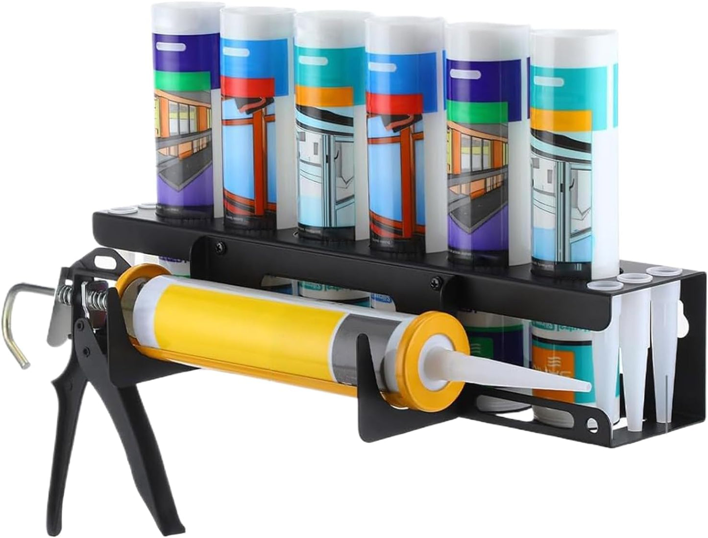 Rangement Pour Embouts De Colle - Organisateur Mural Pour Tubes De Mastic D'Atelier - Rangement Pour Outils De Professionnels En Rénovation Et Maintenance