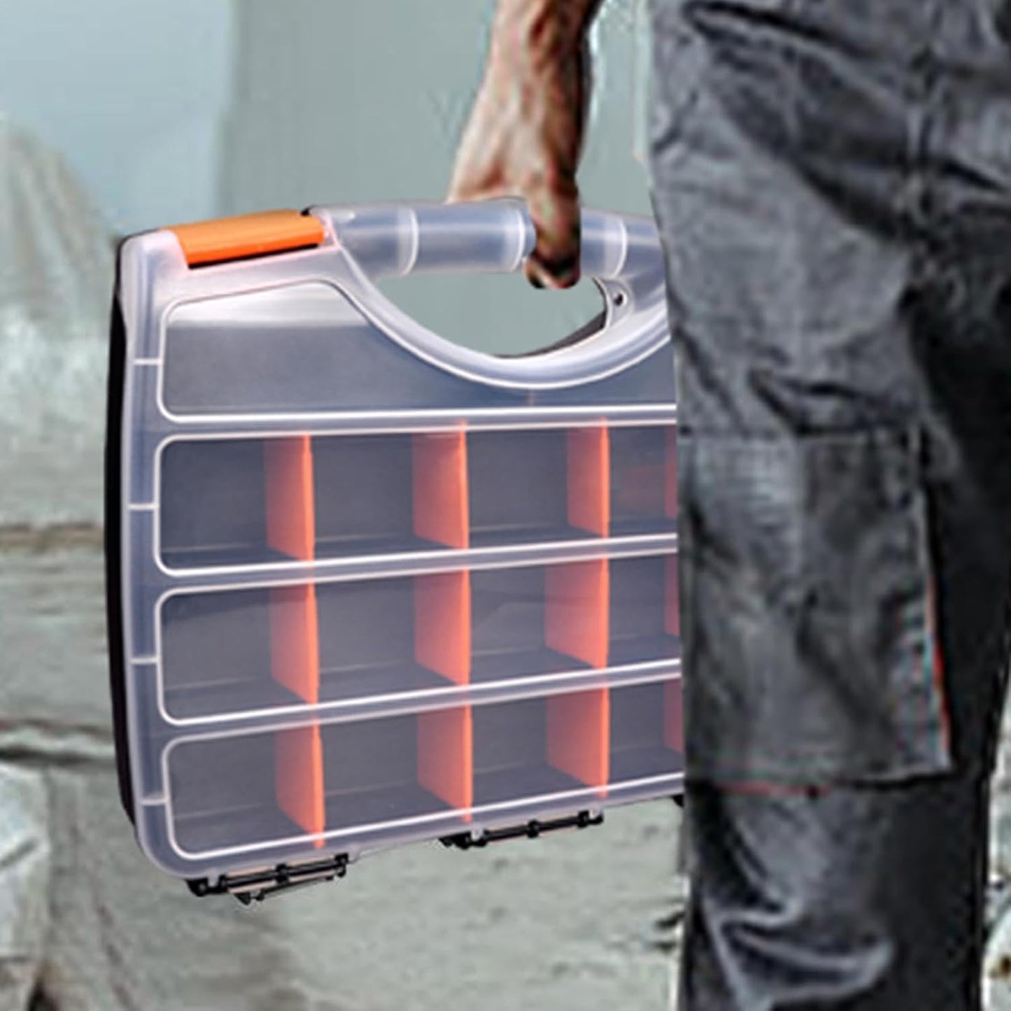 Organisateur De Matériel, Organisateur De Petites Pièces,Organisateur De Vis Portable | Organisateur De Pièces 12x2x10 Pouces Avec Séparateurs Amovibles, Boîte à Outils Pour Matériel, Vis, Boulons, Cl