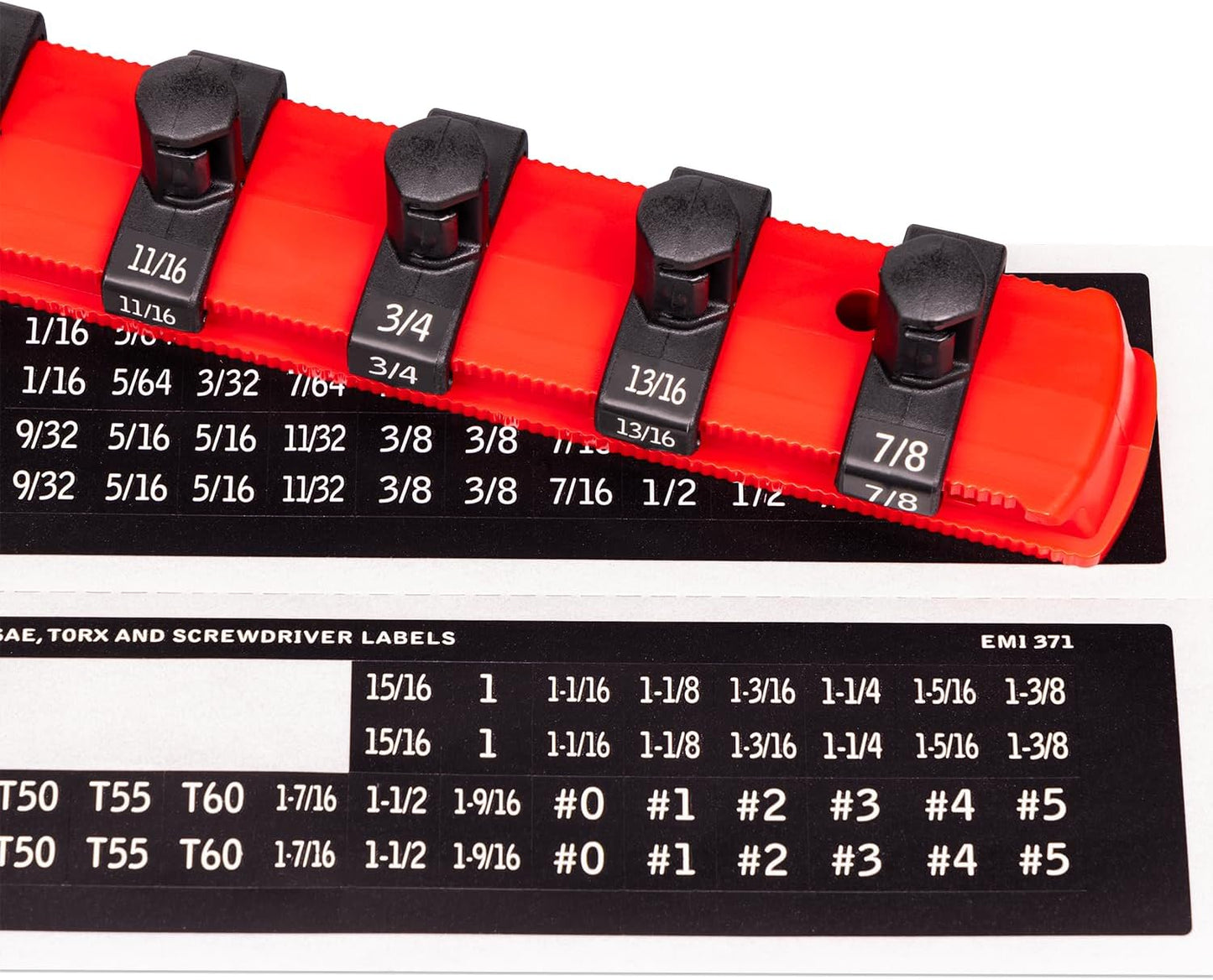 Ernst Manufacturing Plateau à Douilles 8" 3 Rails, Rouge - Entraînement 1/4", 3/8", 1/2"