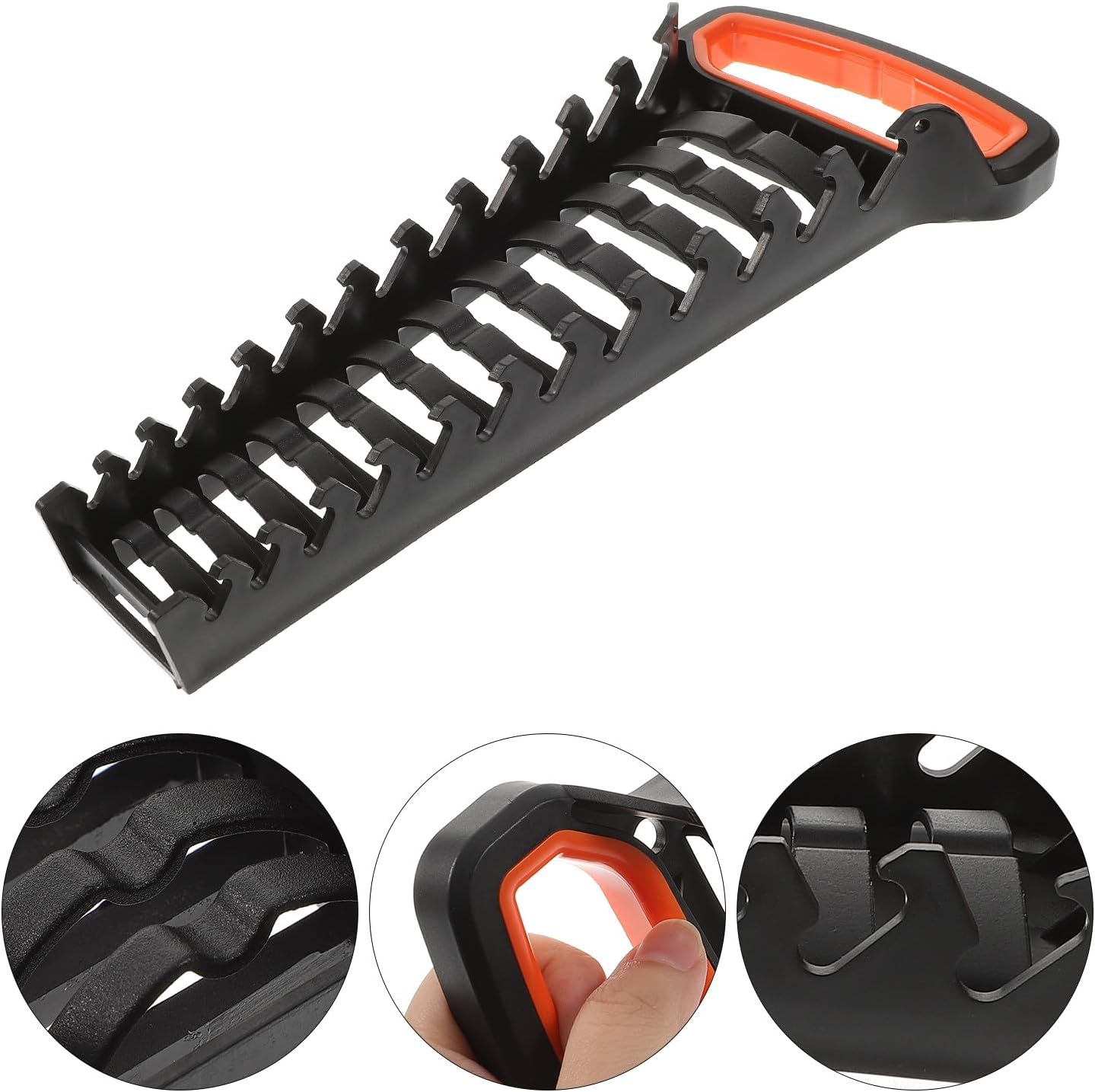 Healvian Support Porte-Outils à Clé à Cliquet, Organiseur De Clés Mixtes 12 Emplacements, Rangement Mural En Plastique, Pour Atelier Et Bureau
