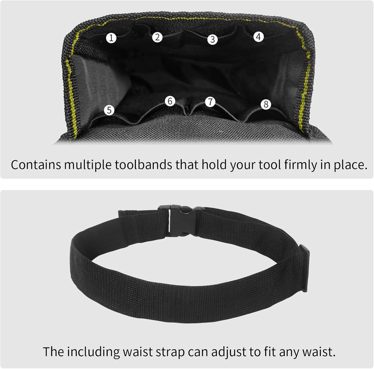 Sac De Rangement Pratique à La Taille Avec Fond Renforcé Et Plusieurs Anneaux De Rangement Pour Les Bricoleurs électriciens