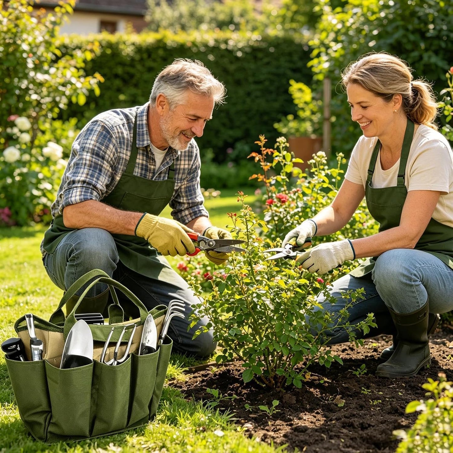 GENERIC Sac De Rangement Robuste, Organiseur D'outils De Jardinage, Utilitaire Avec Doublure Imperméable, Système De Poche, Sac De Transport Portable Avec Design Robuste, Entretien Extérieur Pour Truelles Et