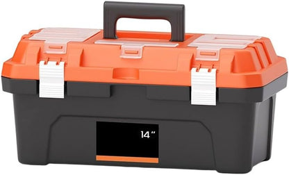  Boîte à Outils Double Couche Avec 19 Baleines Pour Ranger Les Outils Et Les Petites Pièces En Polypropylène Résistant Pour Une Utilisation à Domicile Ou En Atelier, Couleur Noire (48,3 Cm)