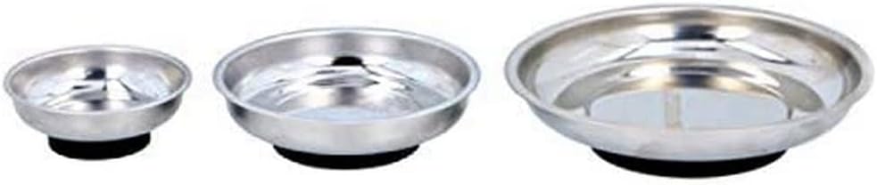  Lot De 3 Plateaux Magnétiques En Acier Inoxydable Pour Plateau à Vaisselle Rond - Vis Magnétiques - Écrous - Boulons - Pièces Métalliques - Outils De Garage