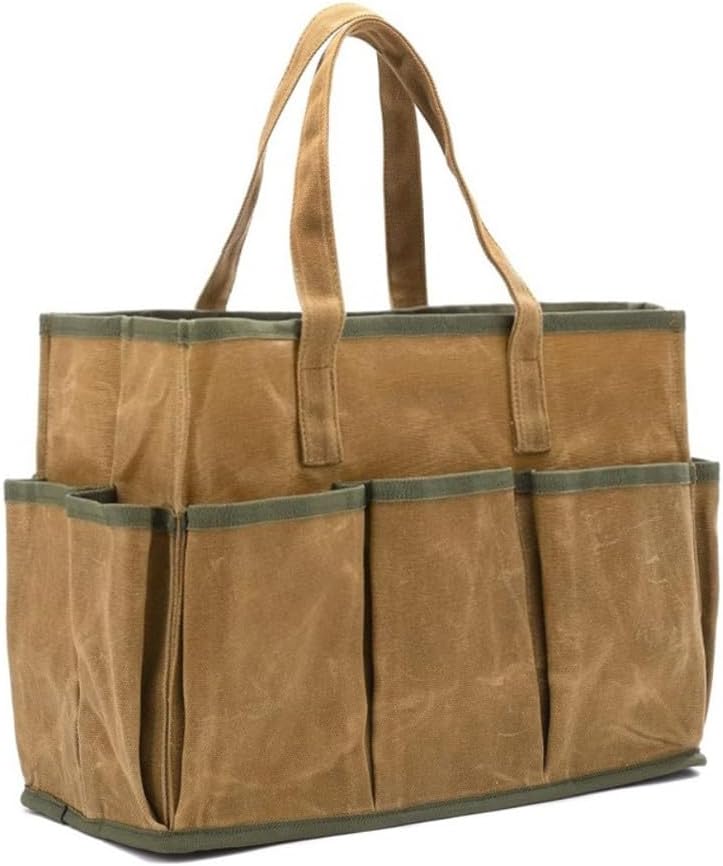  Sac Fourre-tout En Toile Cirée Avec 10 Poches, Très Résistant à L'eau De 453,6 G, Pour Jardiniers Et Bricoleurs, Sac De Travail En Plein Air Et Jardinier (kaki)