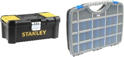  Stanley Stst1-75515 Boîte À Outils Avec Plateau Porte-Outils Amovible - 2 Organiseur & Tayg 22555 Casier à Séparateurs Amovibles Basic Line Nº 22-21, Noir