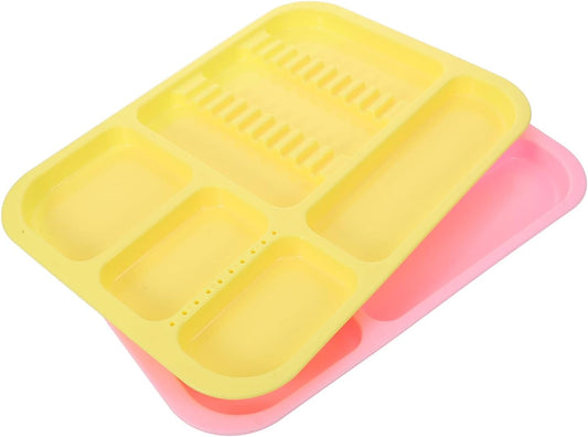  Angoily Plateaux Compartimentés Pour Instruments Dentaires, Lot De 2 Plateaux En Polypropylène Coloré, Plateau Portable Pour Organisation De Matériel Bucco- En Laboratoire