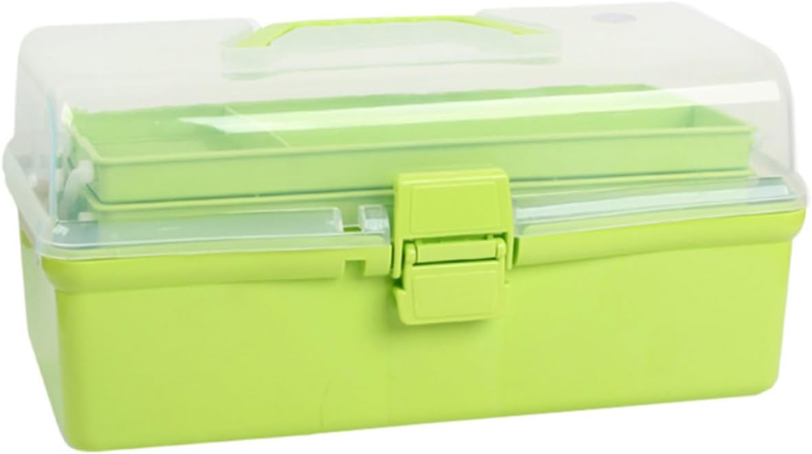  Housoutil Boîte De Rangement Portable En Plastique Bleu à 3 Couches, Coffret à Outils De Peinture Design Simple, Rangement Lors Peinture