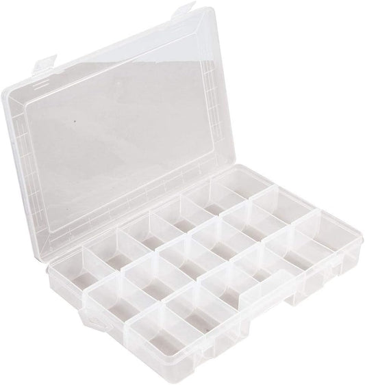  Duratool D00414 Boîte De Rangement Transparente 6-18 Compartiments Avec Sections Amovibles 42 X 186 X 292 Mm