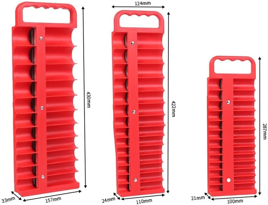  Plateau De Rangement De Douilles Avec Dos Magnétique Pour Disques De 6,35 Mm, 76 Pièces, Robuste En ABS, Rouge (rouge)