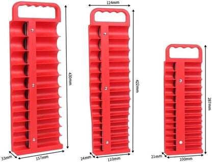  Plateau De Rangement De Douilles Avec Dos Magnétique Pour Disques De 6,35 Mm, 76 Pièces, Robuste En ABS, Rouge (rouge)
