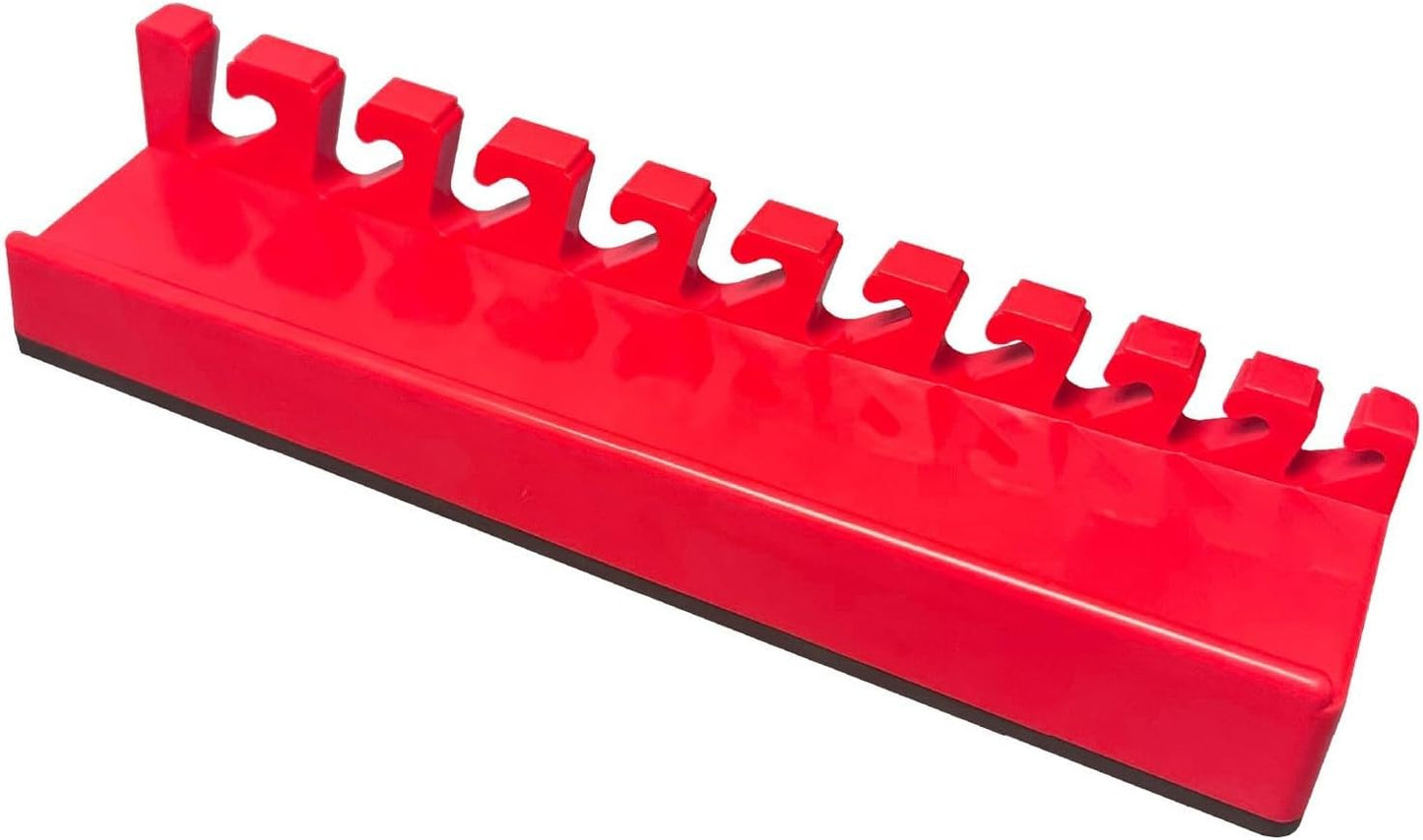  Support De Clé Magnétique Avec Ventouse Puissante Pour 10 à 13 Emplacements, Organiseur D'outils à Main, Rouge Et Noir, Matériau ABS Pour Garage, Atelier, Support Mural Portable Pour Outils à Main
