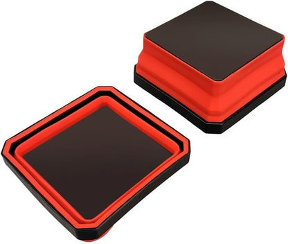  Lot De 2 Plateaux Pliables En Silicone Avec Aimants Puissants Pour Le Rangement De Petits Matériels Dans Des Boîtes à Outils, Organiseurs Verts Et Rouges Pour Mécaniciens, Plombiers Et Projets De