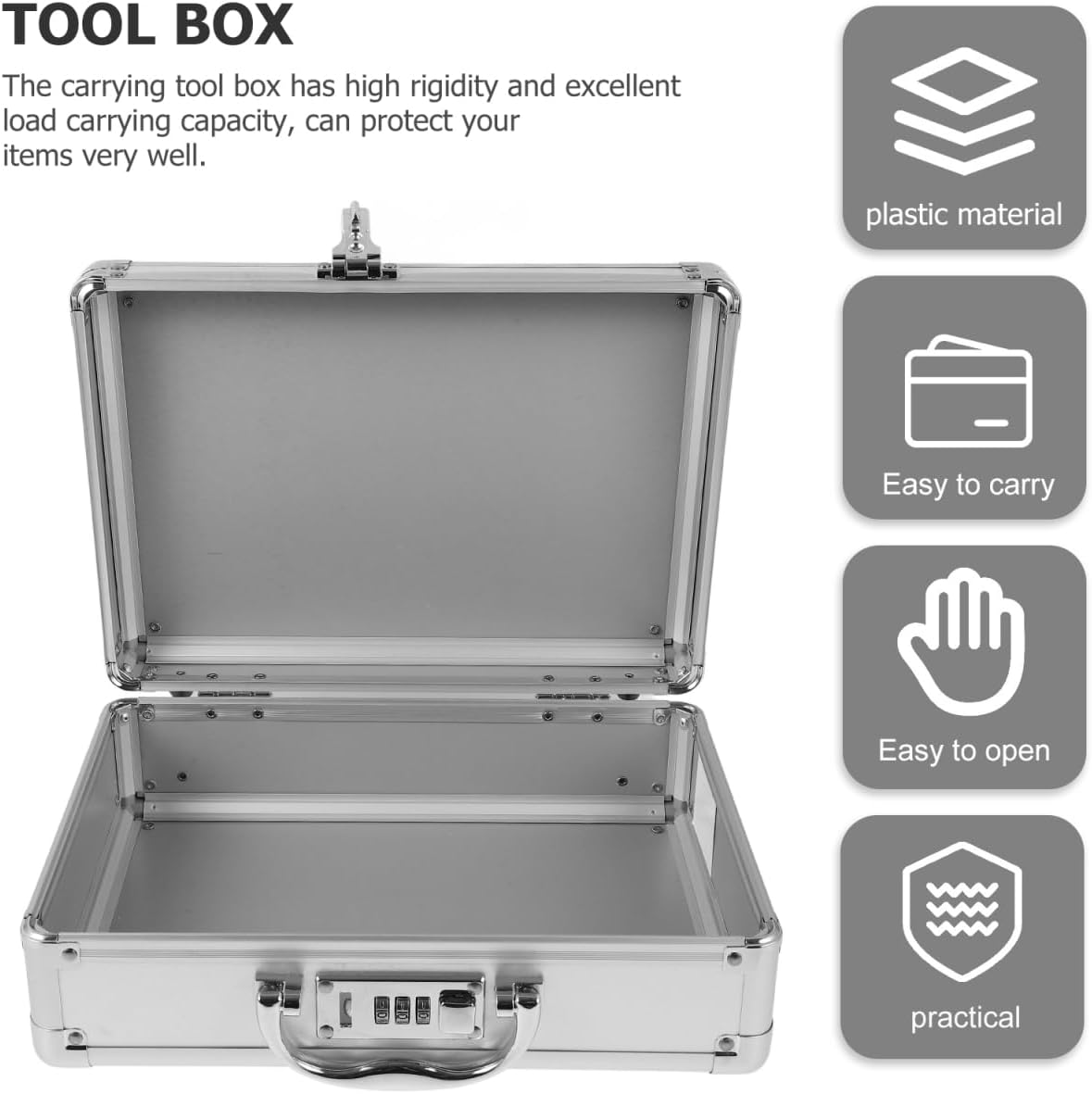  Healeved Trousse à Outils Mallette à La Recherche De Mallette En Métal Pour Homme, étui De Transport Rigide, Boîte à Outils Robuste, Organisateur D'outils De Mécanique, étui à Outils Portable Pour