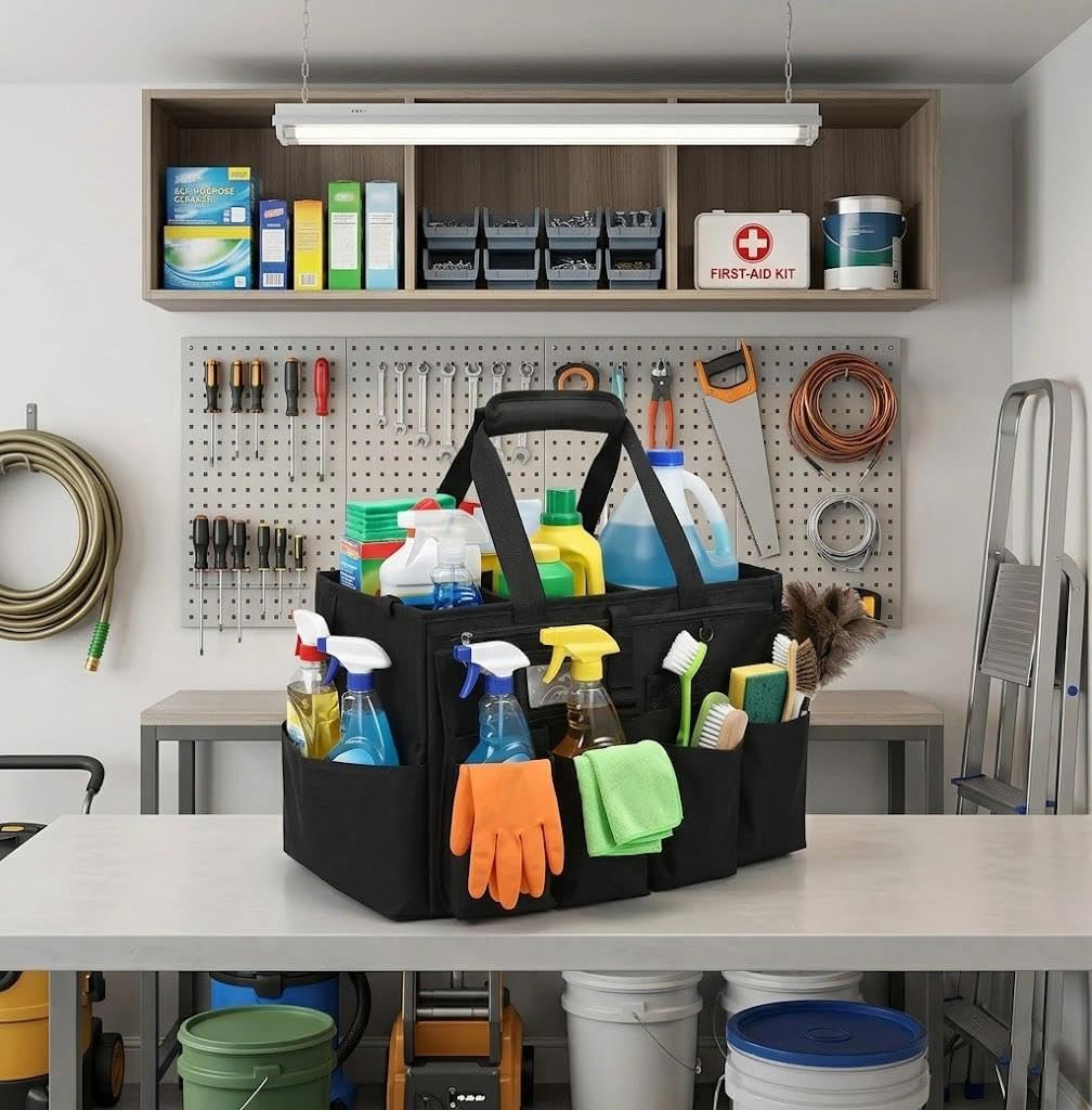  Sac De Nettoyage, Panier De Nettoyage, Rangement Pour Fournitures, Avec Bandoulière Et Poignées, Adapté Pour Les Nettoyeurs Et Ceux Qui Ont Besoin De Transporter Et De Ranger Différents