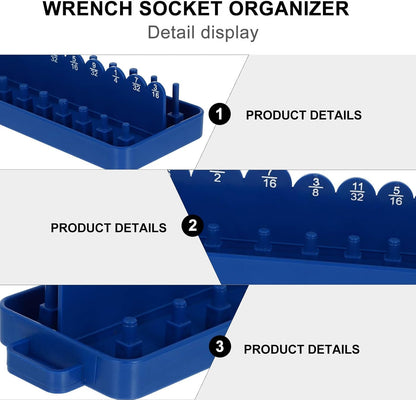  Jojofuny Support De Prises Multifonctionnel En Pp Bleu, Organisateur De Douilles Résistant Sans Bavures, Pour Atelier Et Rangement Des Clés