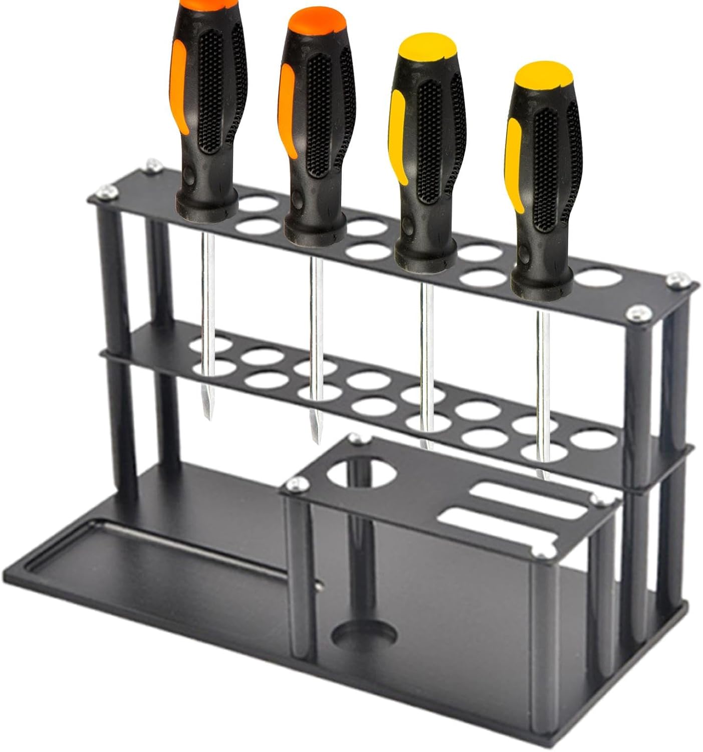 GENERIC Support De Rangement Pour Tournevis De Bureau | Organiseur D'outils Avec Plateau à Vis Intégré | Porte-tournevis Multifonction Pour Pinces, Ciseaux Et Petits Outils De Réparation | Parfait Pour