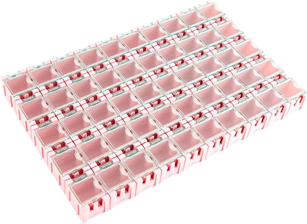  Lot De 50 Boîtes De Rangement Empilables Pour Pièces électroniques, Résistances, Condensateurs, PCB, Boîtier En Plastique, Pour Rangement D'outils (bleu)