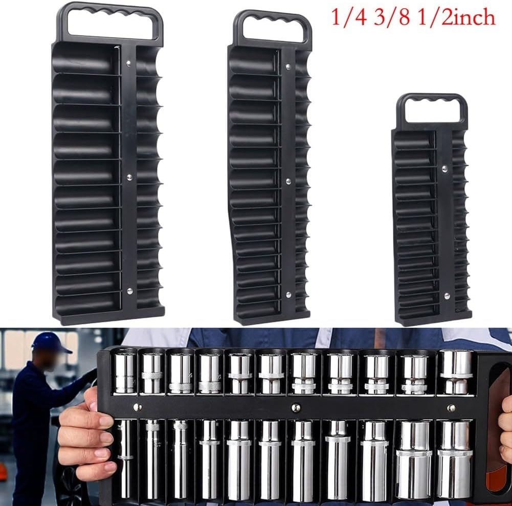  Plateau De Rangement De Douilles Avec Dos Magnétique Pour Disques De 6,35 Mm, 76 Pièces, Robuste En ABS, Rouge (rouge)