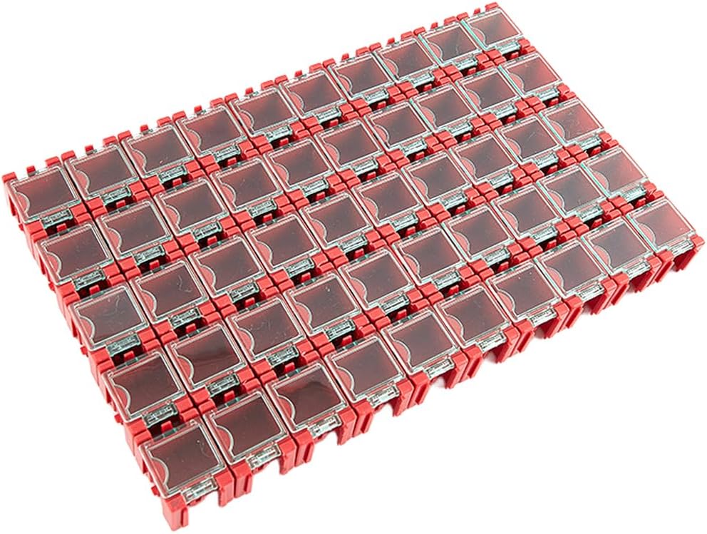  Lot De 50 Boîtes De Rangement Empilables Pour Pièces électroniques, Résistances, Condensateurs, PCB, Boîtier En Plastique, Pour Rangement D'outils (bleu)