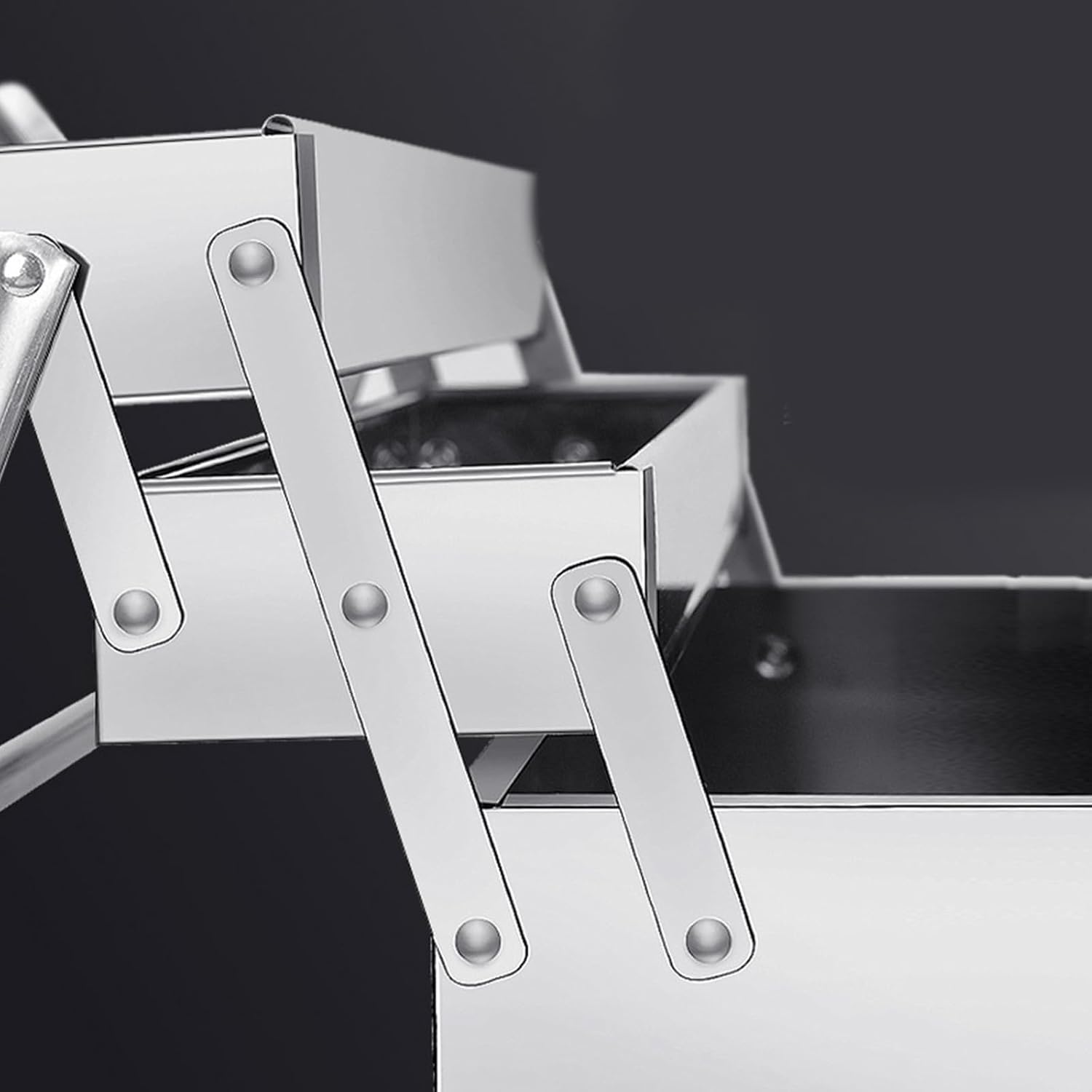  Boîtes À Outils Pliage En Acier Inoxydable Boîte Des Organisateurs Avec Double/Trois Couches Pour Stockage D'outils Efficace Une Portabilité Facile