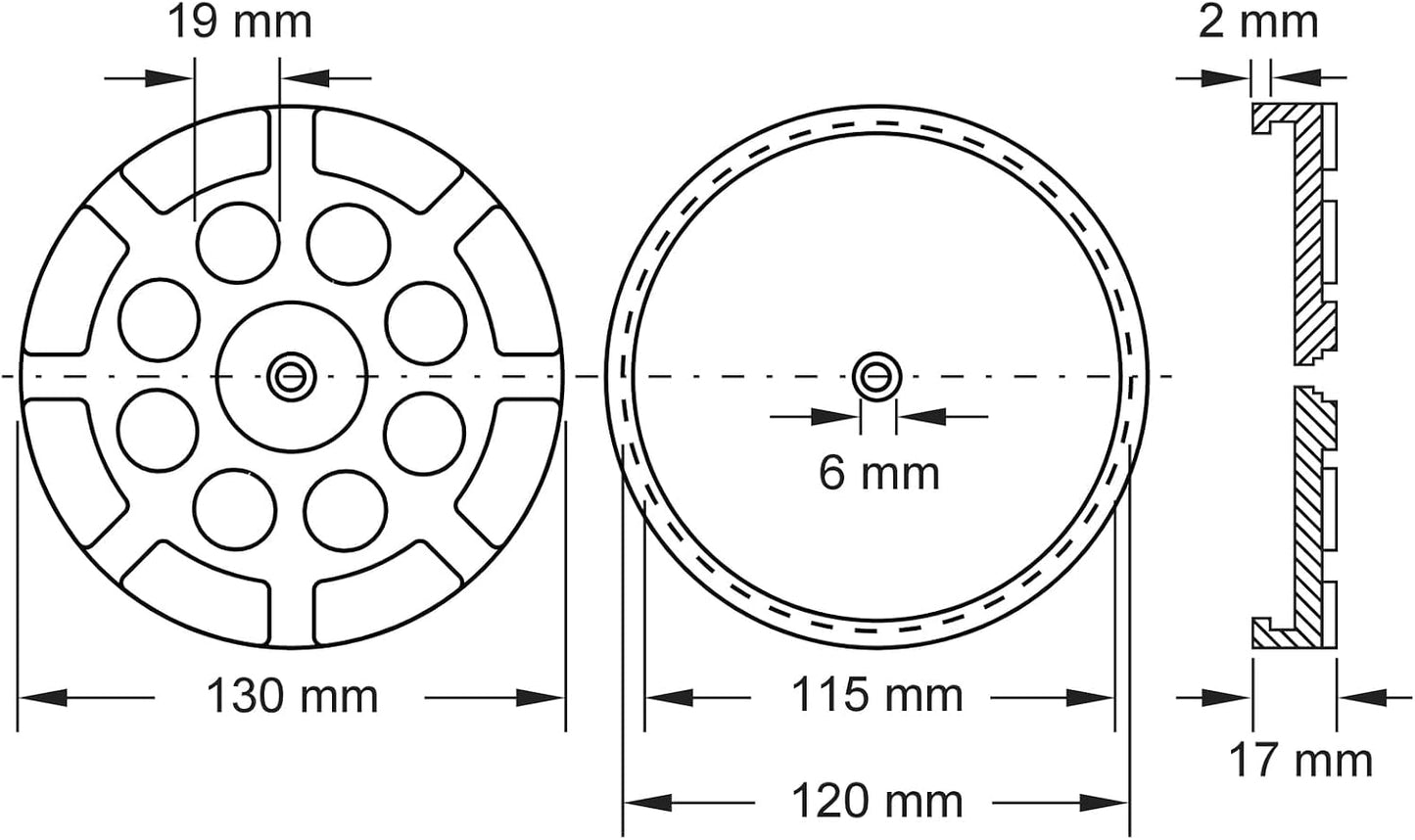 KS TOOLS 160.0546 Plateau En Caoutchouc 38 Pour Ponts élévateurs Herrmann, Ø 130 Mm (Lot De 2)