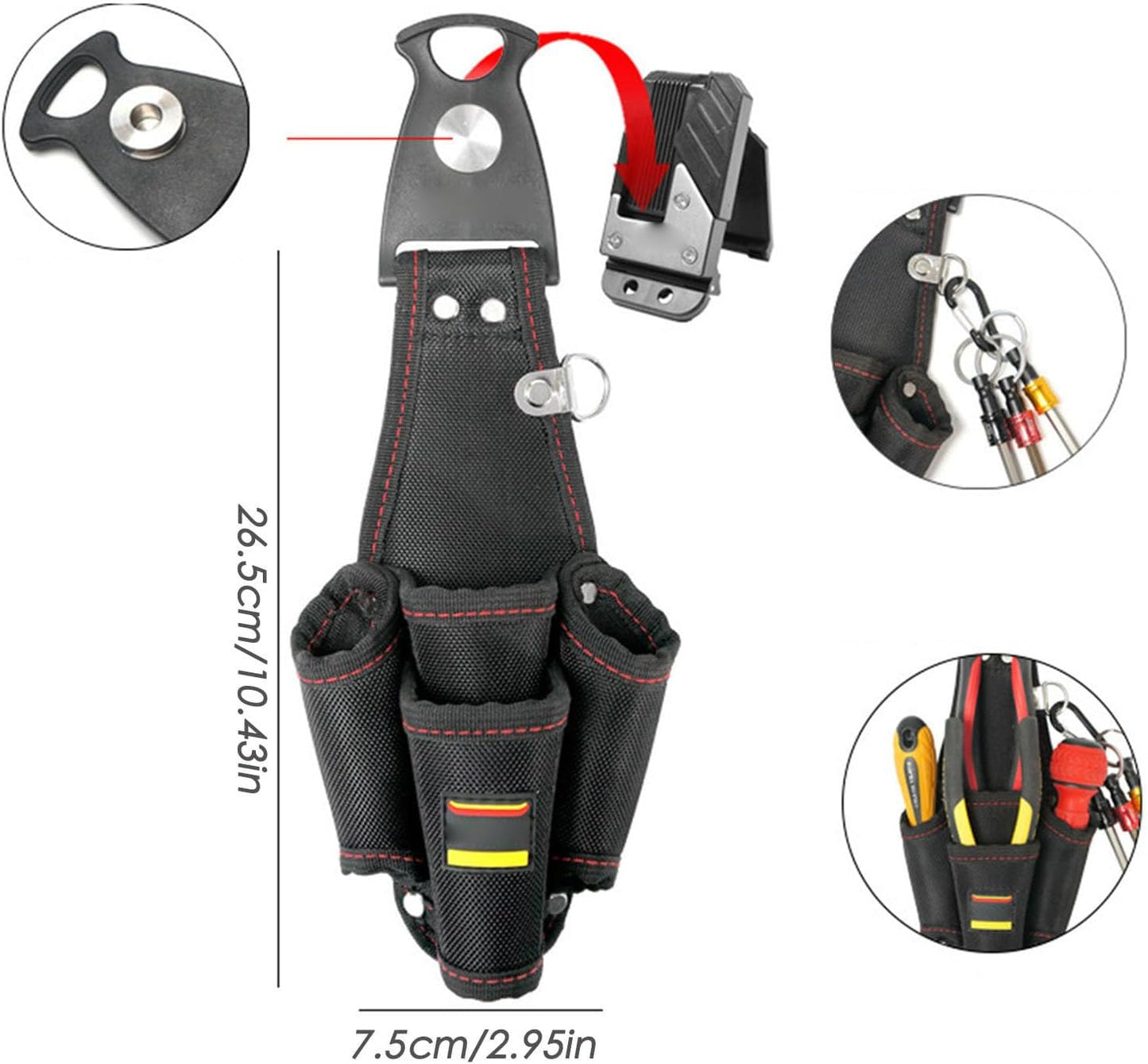 GENERIC Sac à Outils Conçu Pour électricien | Sachet Organisateur De Grande Capacité,Sac De Taille D'électricien - Pour Entrepreneurs, Mécaniciens, Plombiers, Bricoleurs, Couvreurs, Charpentiers