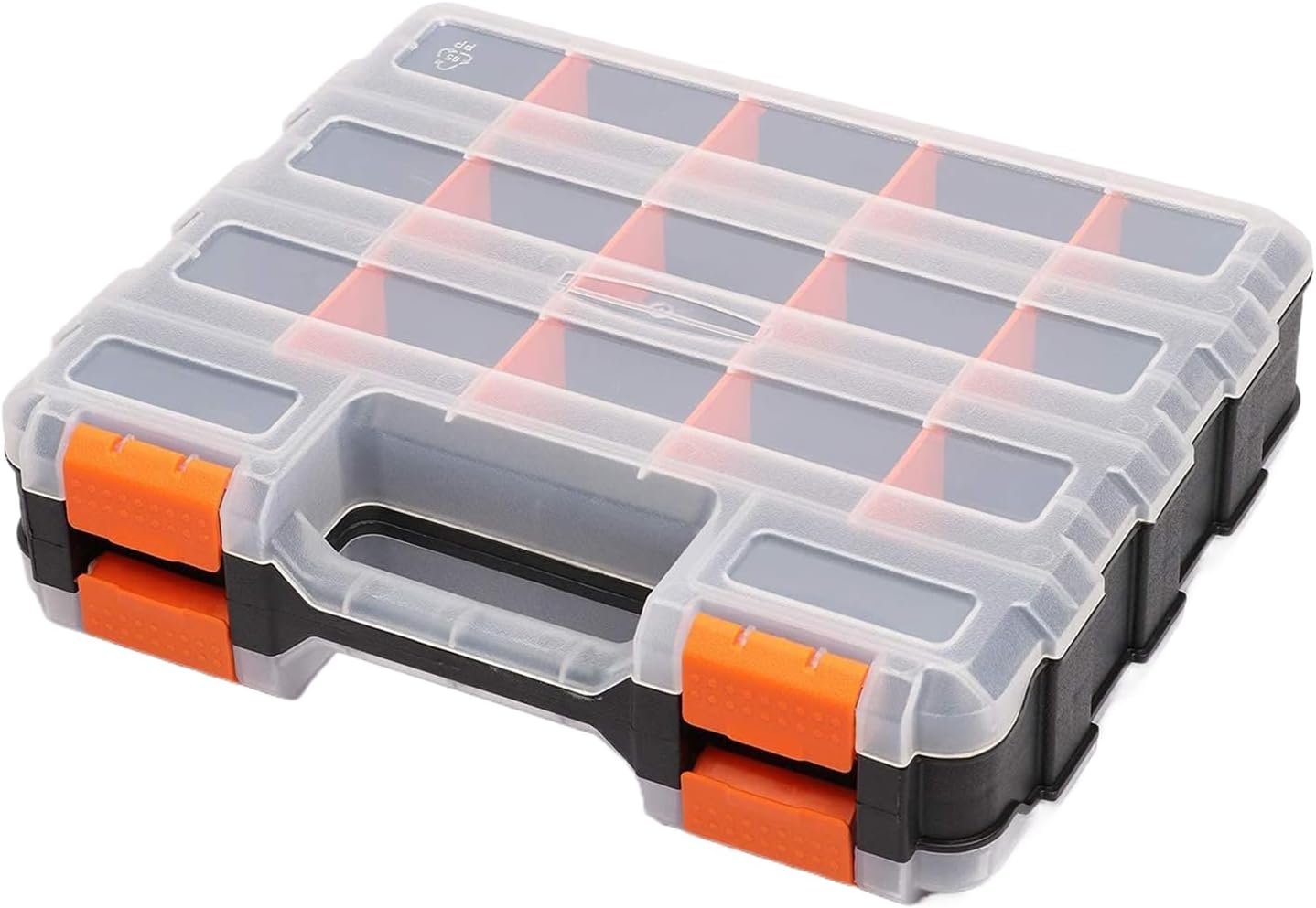 GENERIC Petite Boîte à Outils, Double Face, 34 Compartiments, Rangement Compact Pour Appareils électroniques, Organiseur Avec Couvercle Transparent, Accessoire D'atelier Avec Plusieurs Sections, Utilisation