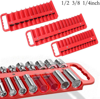  Plateau De Rangement De Douilles Avec Dos Magnétique Pour Disques De 6,35 Mm, 76 Pièces, Robuste En ABS, Rouge (rouge)