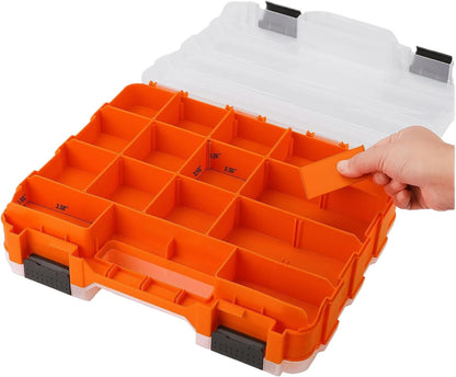 GENERIC Petite Boîte à Outils – Portable Double Face 34 Compartiments – Récipient De Quincaillerie Avec Couvercle Transparent | Pour Garage, Maison, Atelier, , Perceuse, Douille, électronique