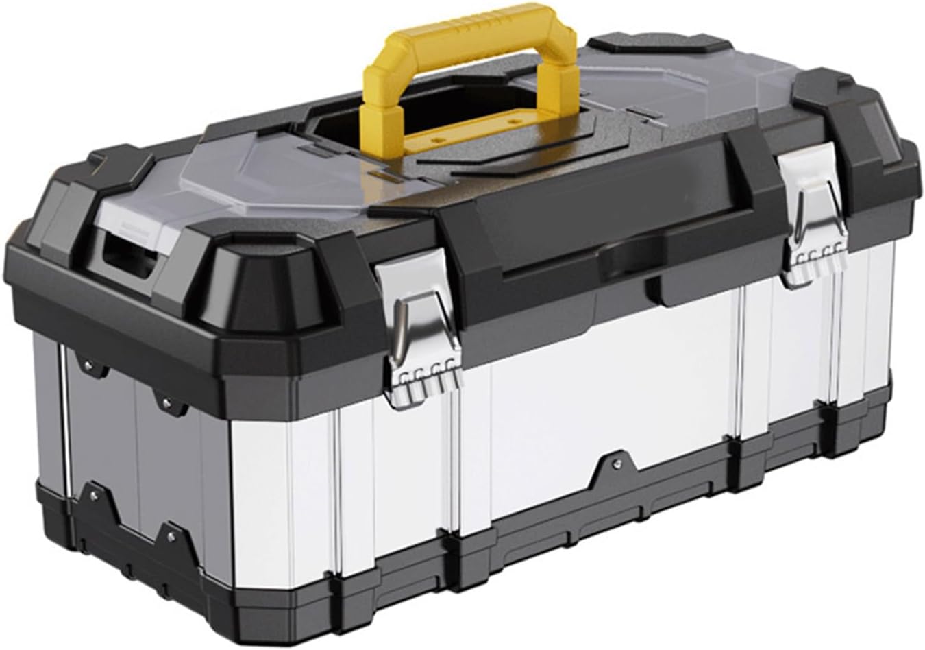  Mallette De Rangement D'outils En Acier Inoxydable Avec Plusieurs Compartiments Pour Automobile - Boîte à Outils Résistante Aux Chocs