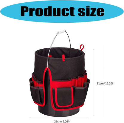  Porte-outils Multifonction Avec Poches Spacieuses Pour Outils à Main Et Atelier En Plein Air En Forme De Seau