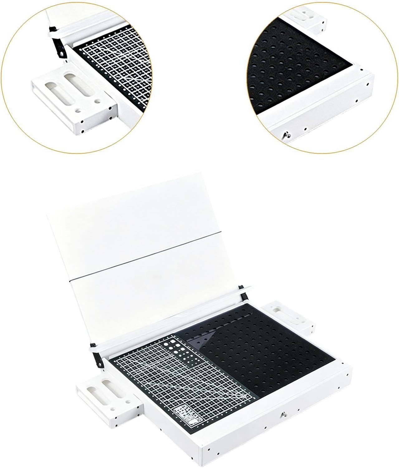  MagiDeal Établi Pour La Fabrication Maquettes, Boîte Construction Maquettes, Poste Travail Pour Pièces Précision, Organisateur D'outils, Blanc