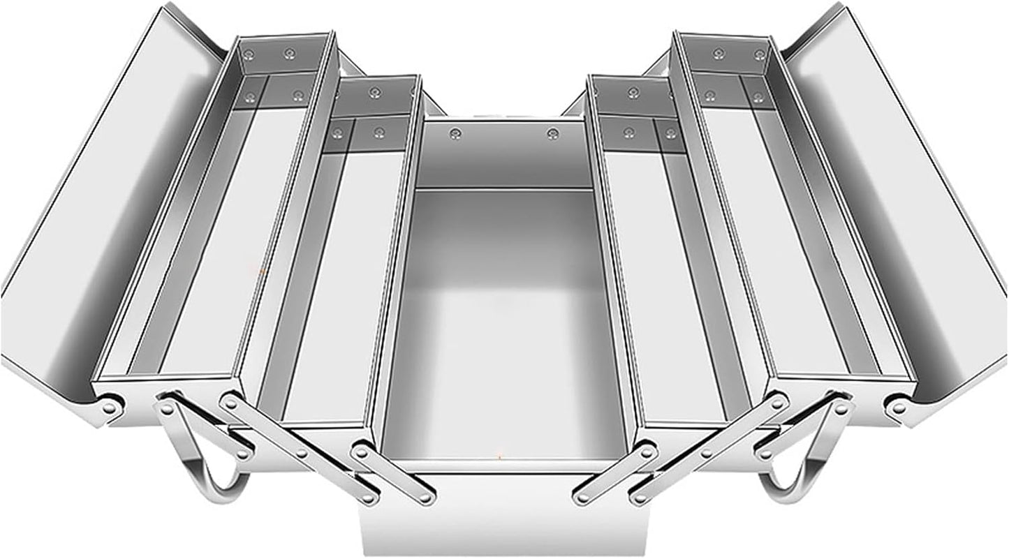  Boîtes À Outils Pliage En Acier Inoxydable Boîte Des Organisateurs Avec Double/Trois Couches Pour Stockage D'outils Efficace Une Portabilité Facile