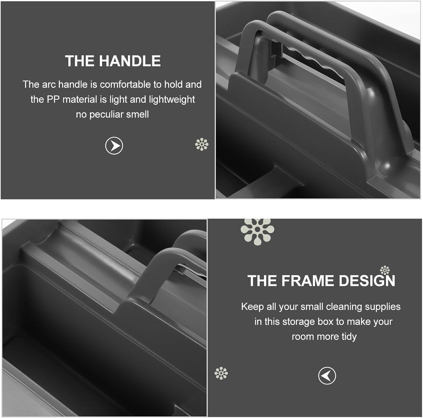  STOBAZA Boîte De Rangement Pour Produits De Nettoyage Portable Avec Poignée En Pp, Organiseur Pratique Pour Outils De Nettoyage à Main, Maison Voiture