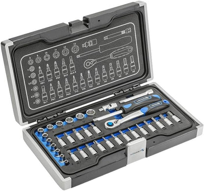  HÖGERT HT1R478 Mallette à Outils Remplie Avec 18 Prises Et Accessoires
