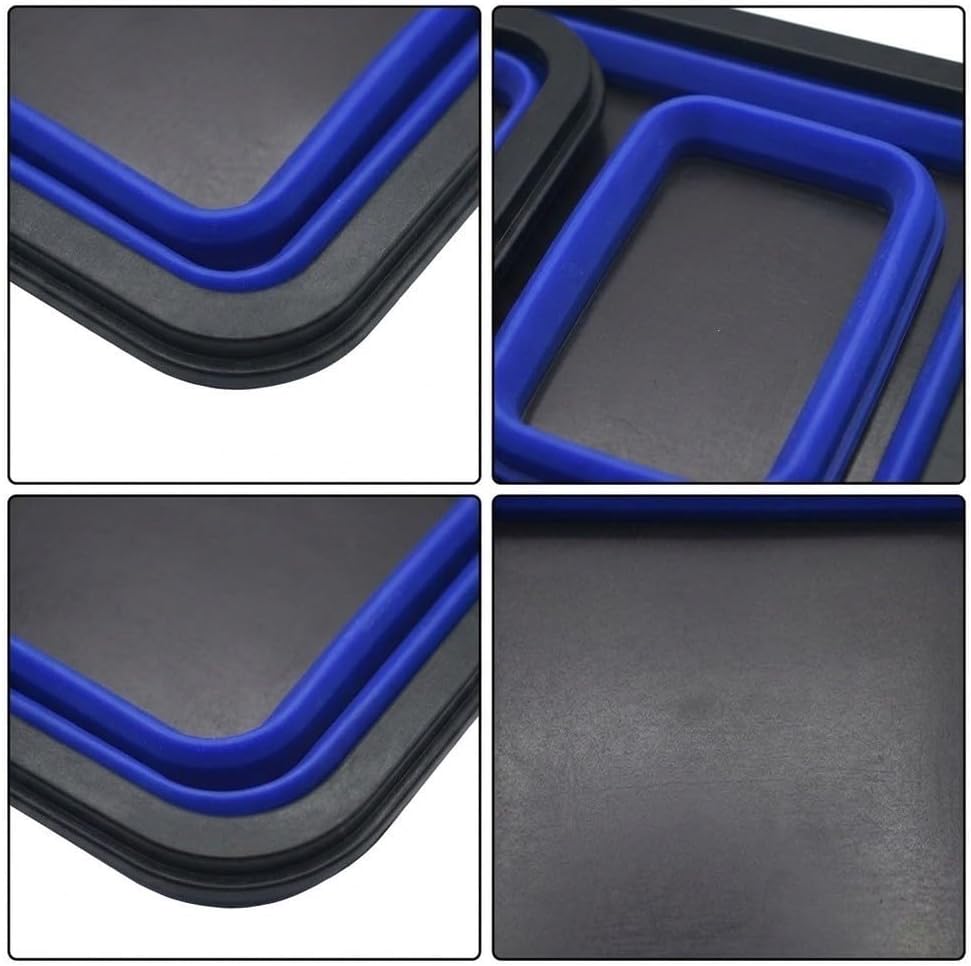  Plateau Magnétique 3 Pièces Rectangulaire Pliable En Silicone Avec Base Magnétique Robuste Pour Vis, Boulons (B)