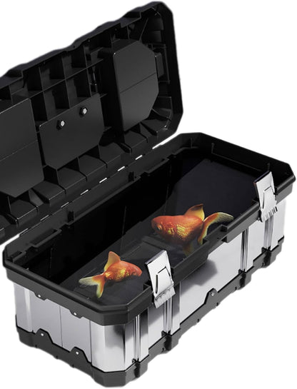  Mallette De Rangement D'outils En Acier Inoxydable Avec Plusieurs Compartiments Pour Automobile - Boîte à Outils Résistante Aux Chocs