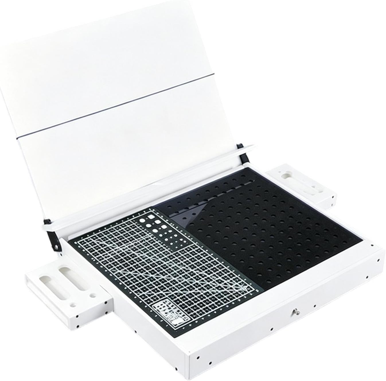  MagiDeal Établi Pour La Fabrication Maquettes, Boîte Construction Maquettes, Poste Travail Pour Pièces Précision, Organisateur D'outils, Blanc