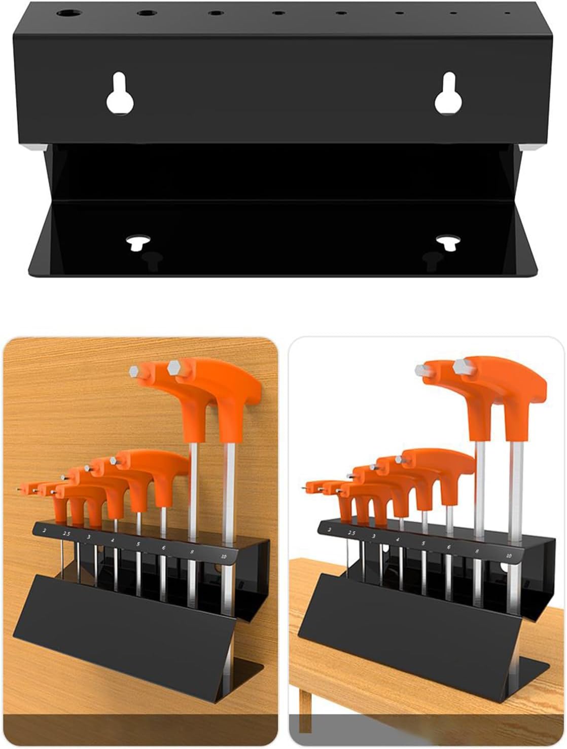 Generisch Porte-clés Hexagonal Mural En Acier Inoxydable - Porte-outils Hexagonal Peu Encombrant Pour Atelier, Garage, Salon Et Fournitures De Bricolage