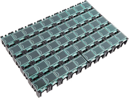  Lot De 50 Boîtes De Rangement Empilables Pour Pièces électroniques, Résistances, Condensateurs, PCB, Boîtier En Plastique, Pour Rangement D'outils (bleu)