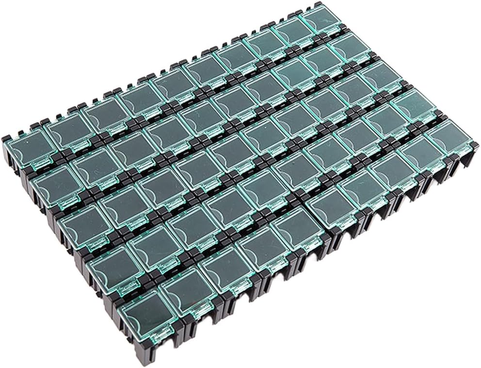  Lot De 50 Boîtes De Rangement Empilables Pour Pièces électroniques, Résistances, Condensateurs, PCB, Boîtier En Plastique, Pour Rangement D'outils Pour Les Amateurs (gris)
