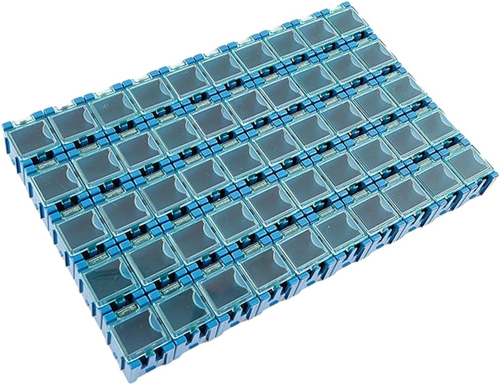  Lot De 50 Boîtes De Rangement Empilables Pour Pièces électroniques, Résistances, Condensateurs, PCB, Boîtier En Plastique, Pour Rangement D'outils Pour Les Amateurs (gris)