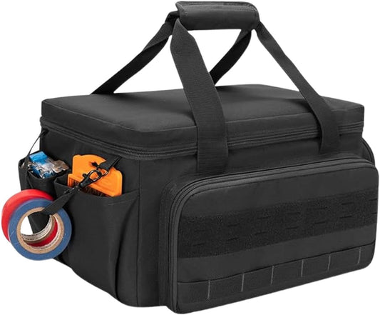Genérico Tool Bag Organizer, Power Tool Bag, Wide Mouth Tool Bags, Portable 36,6 X 21,6 X 20,6 Cm, 14,41 X 8,5 X 8,11 Pour La Maison, L'atelier Et D'autres Emplois Site Use, Noir, 1 Pièce