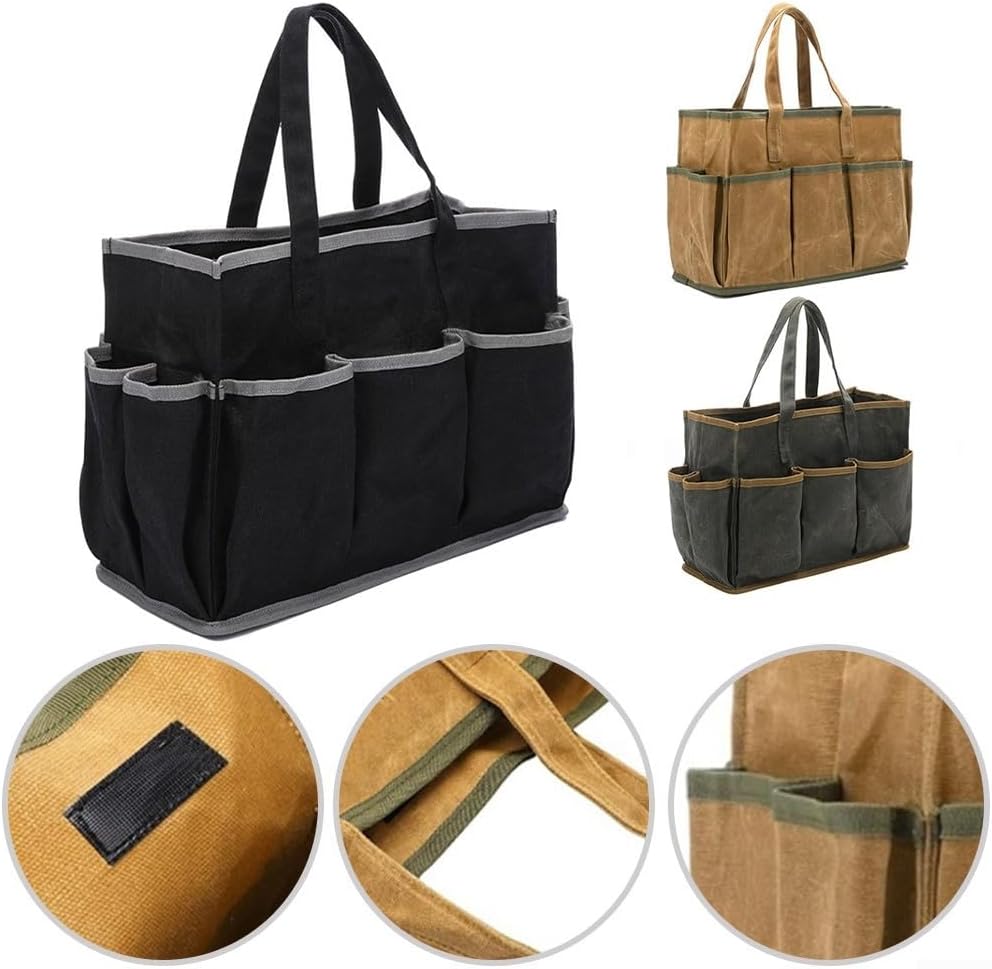  Sac Fourre-tout En Toile Cirée Avec 10 Poches, Très Résistant à L'eau De 453,6 G, Pour Jardiniers Et Bricoleurs, Sac De Travail En Plein Air Et Jardinier (vert)