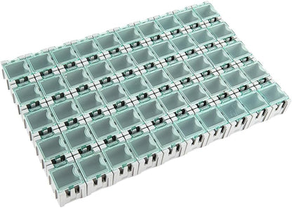  Lot De 50 Boîtes De Rangement Empilables Pour Pièces électroniques, Résistances, Condensateurs, PCB, Boîtier En Plastique, Pour Rangement D'outils (bleu)